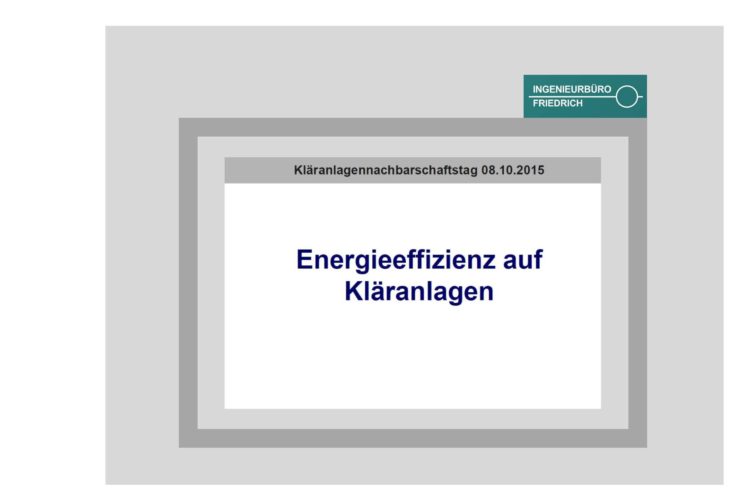 Energieeffizienz auf Kläranlagen 
